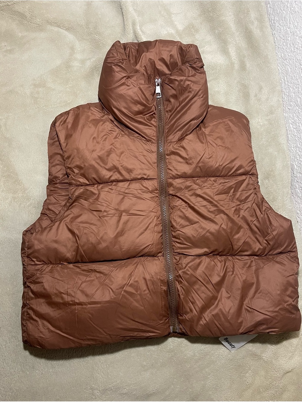 Women's Puffer Vest in Rust Brown - Lightweight Insulated Vest